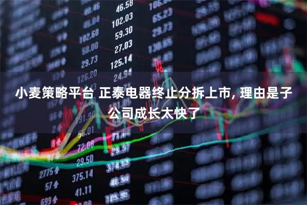 小麦策略平台 正泰电器终止分拆上市, 理由是子公司成长太快了